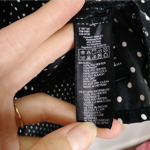 Forever 21 Plus Black & White Polka Dot Bow Dress - Picture 5 of 5